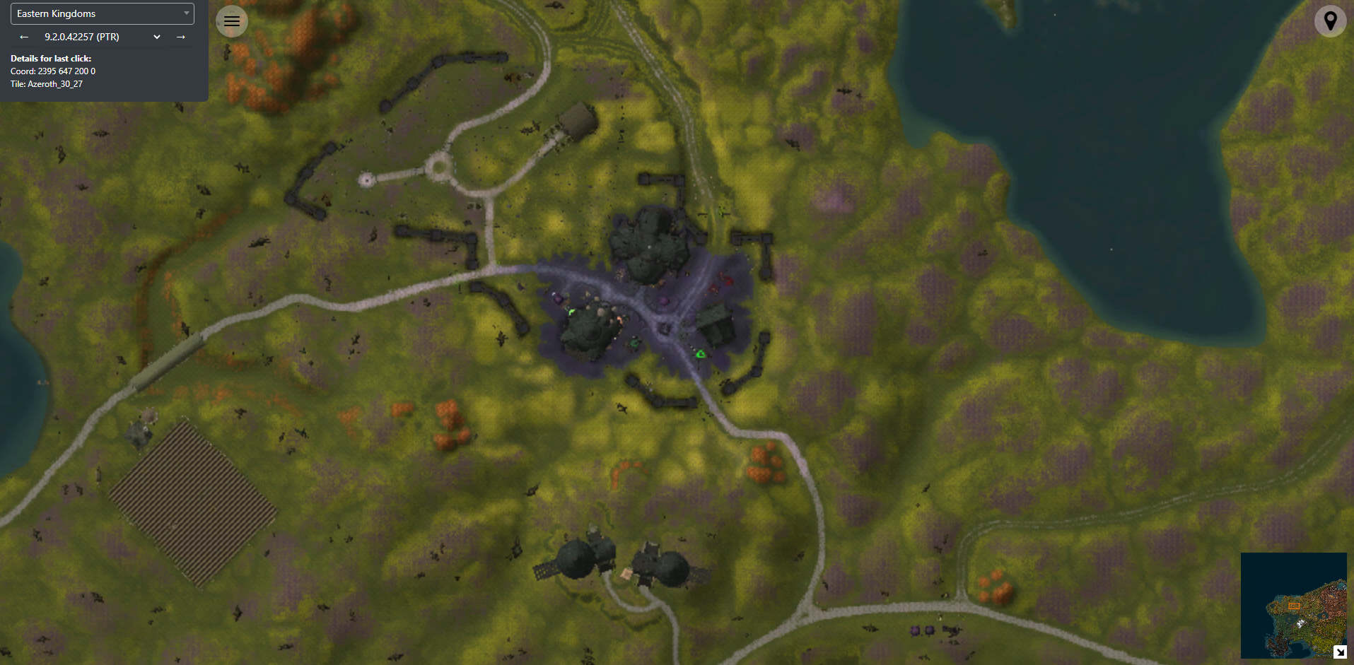 mapa de claros de tirisfal