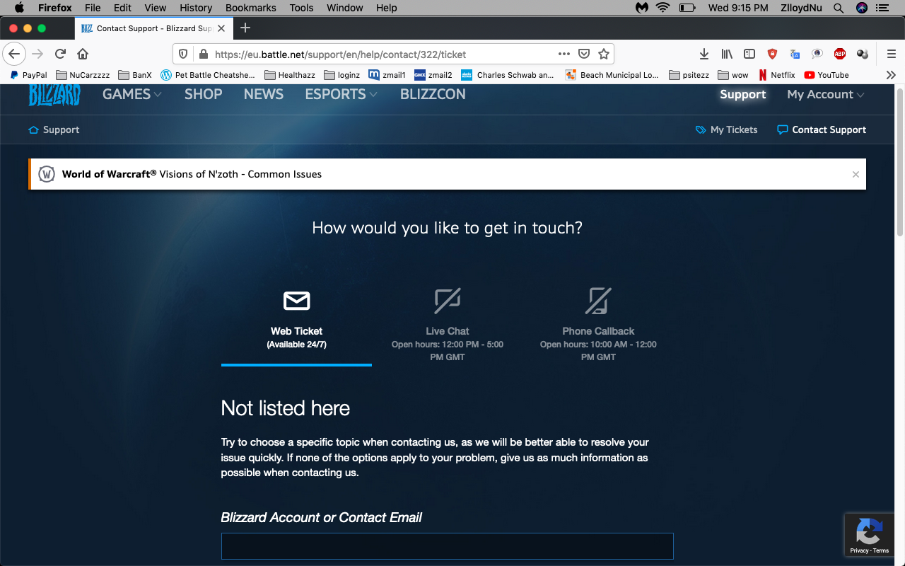 Blizzard Support